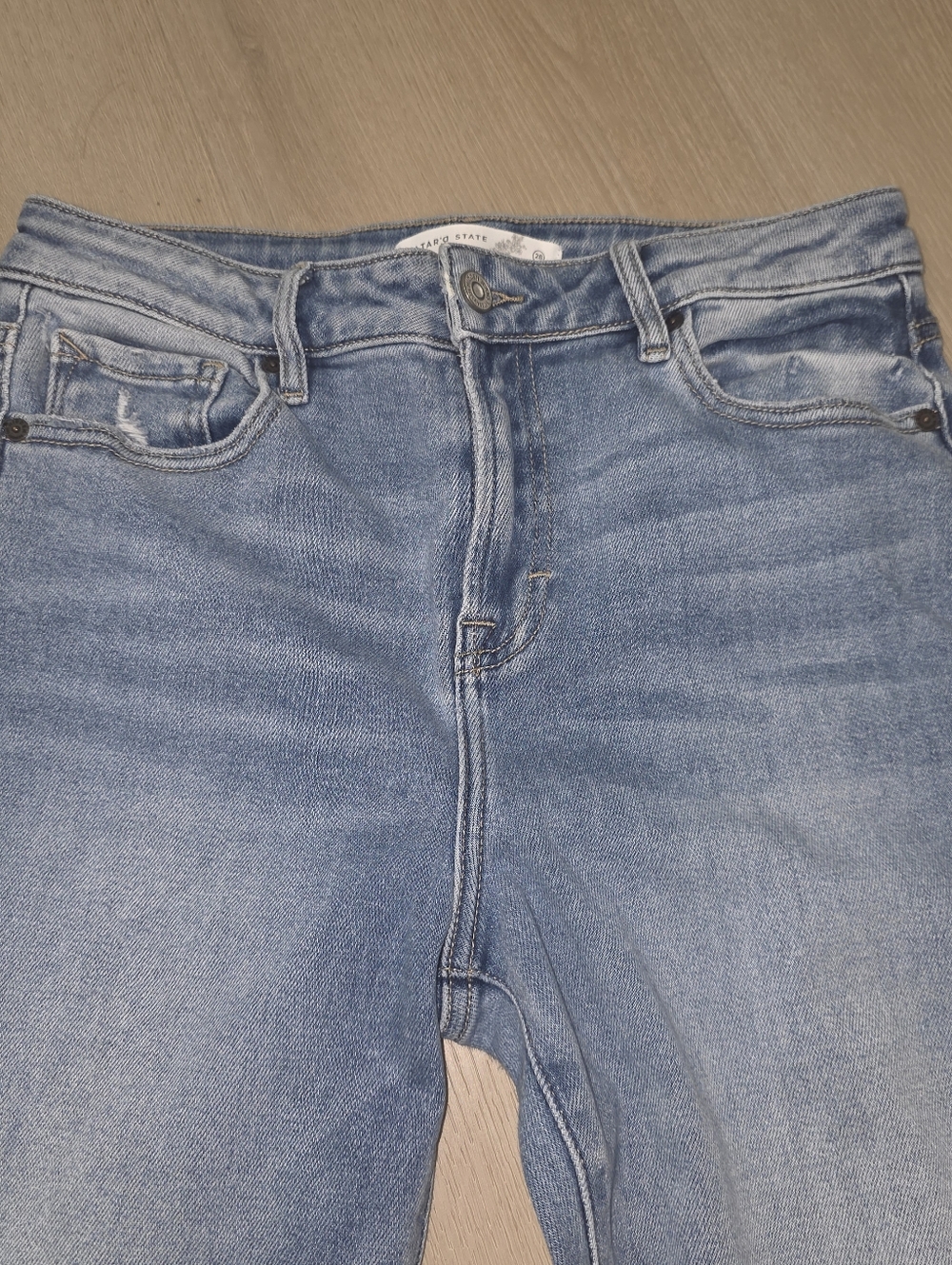 Altard State Flare Distressed High Rise Blue Jeans Size 28 - Picture 6 of 8